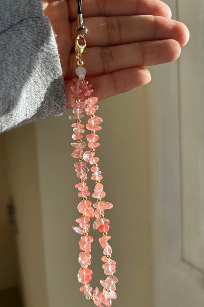 Healing Rose Quartz Phone Charm